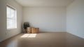 Empty Living Room With Wooden Floor: Makoto Shinkai Style