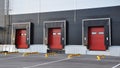 Empty loading dock of a large warehouse. Modern warehouse complex Royalty Free Stock Photo