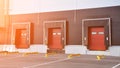 Empty loading dock of a large warehouse. Modern warehouse complex Royalty Free Stock Photo
