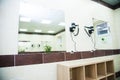 An empty locker room in the sports club, school, section