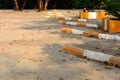 The empty lot parking on dirty gravel Royalty Free Stock Photo