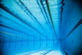 Empty 50m Olympic Outdoor Pool From Underwater