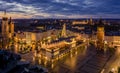 Empty Main Square in Cracow, Poland