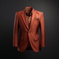 Luxurious Orange Suit On Black Background - Photorealistic Rendering