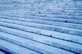 Empty marble stone vintage stairway in light blue color Royalty Free Stock Photo