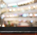 Empty marble table and blurred store in background. product display template Royalty Free Stock Photo