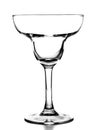 Empty margarita cocktail glass on white background Royalty Free Stock Photo