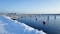 Empty marina in Gdynia city during winter season