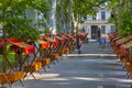 Empty market stands