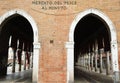 Empty Market in Venice in Italy and the text the means Retail fi