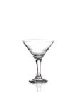 Empty martini glass isolated on white Royalty Free Stock Photo