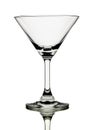 Empty martini glass and Reflection isolated on a white background, Clipping Path Royalty Free Stock Photo