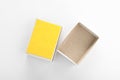 Empty matchbox on white background, top view. Royalty Free Stock Photo