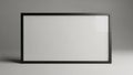 Empty matte white rectangular frame with thick black border on light gray background blank Royalty Free Stock Photo