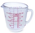 Empty measuring liquid glass cup on white background Royalty Free Stock Photo