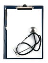 Empty medical document with a stethoscope Royalty Free Stock Photo
