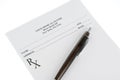 Empty medical prescription with a sthetoscope isolated Royalty Free Stock Photo