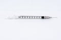 Empty medical syringe needle on white background Royalty Free Stock Photo