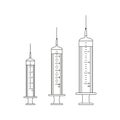 Empty medical Syringes icons.Vector illustration