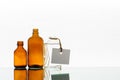 Empty medicine bottles on the light background