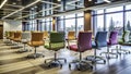 Empty Meeting Room Chairs Await Attendees at a Professional Development Training Workshop Capturing the Essence of Royalty Free Stock Photo