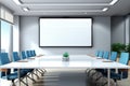 Empty meeting room Conference with chair table and white board Generative AI Royalty Free Stock Photo