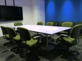 The Empty Meeting Room with Conference Table and Fabric Ergonomic Chairs used as Template