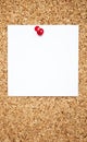 Empty memo note on cork board Royalty Free Stock Photo