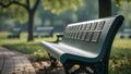 Commemorative Bench with Names Engraved on Plaques in a Serene Green Landscape Royalty Free Stock Photo