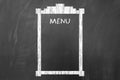 Empty menu concept on blackboard