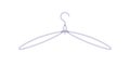 Empty metal aluminium clothes hanger. Lightweight accessory for blouse, dress, delicate garment hanging, apparel storage