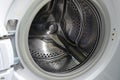 Empty metal drum washing machine close up Royalty Free Stock Photo