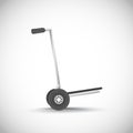 Empty metal hand truck