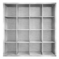 Empty metal square bookshelf or bookcase 3d illustration