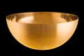 Empty metalic golden bowl, steel