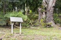 Empty metallic park sign as texture, Lake Gardens, Malaysia