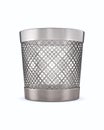 Empty metallic pencil pot on white background. Isolated 3d illustration Royalty Free Stock Photo