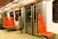 Empty metro car in Prague