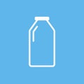 Empty milk bottle outline icon, flat design style, linear vector illustration Royalty Free Stock Photo