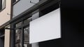 Empty minimalistic shop or establishment signboard mockup for design, outdoor signboard for logotype or design.