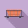 Empty mining cart standing on rails illustration
