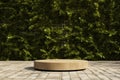 empty mockup of render spring scene and Natural podium background, stone podium on the brick floor Royalty Free Stock Photo