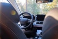 empty modern car interior. empty driver& x27;s seat in a premium modern car. Royalty Free Stock Photo
