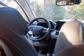 empty modern car interior. empty driver's seat in a premium modern car. Royalty Free Stock Photo