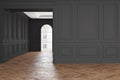 Empty modern classic black interior room. Royalty Free Stock Photo