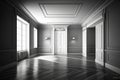 Empty modern classic interior room and wooden floor. Generative Ai Royalty Free Stock Photo