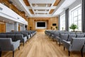 Empty modern conference hall ready for presentation Royalty Free Stock Photo