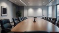empty modern conference room with a screen for showing presentations and lectures, a hall for meetings Royalty Free Stock Photo