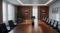 empty modern conference room with a screen for showing presentations and lectures, a hall for meetings Royalty Free Stock Photo