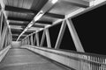 Modern foot bridge at night Royalty Free Stock Photo